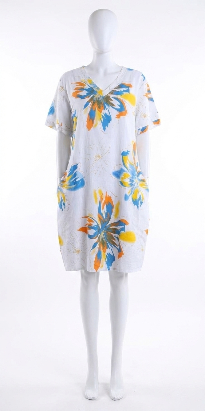 NEW GIGI MODA ponza linen dress in white